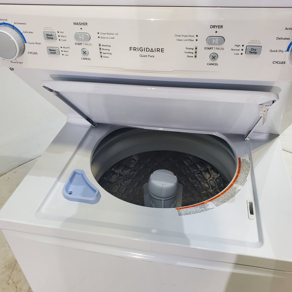 Pictures of Frigidaire Stacked Laundry Center with 3.9 cu ft Capacity Washer and 5.6 cu ft Electric Dryer with Maxfill Option- Scratch & Dent - Moderate - Neu Appliance Outlet - Discount Appliance Outlet in Austin, Tx