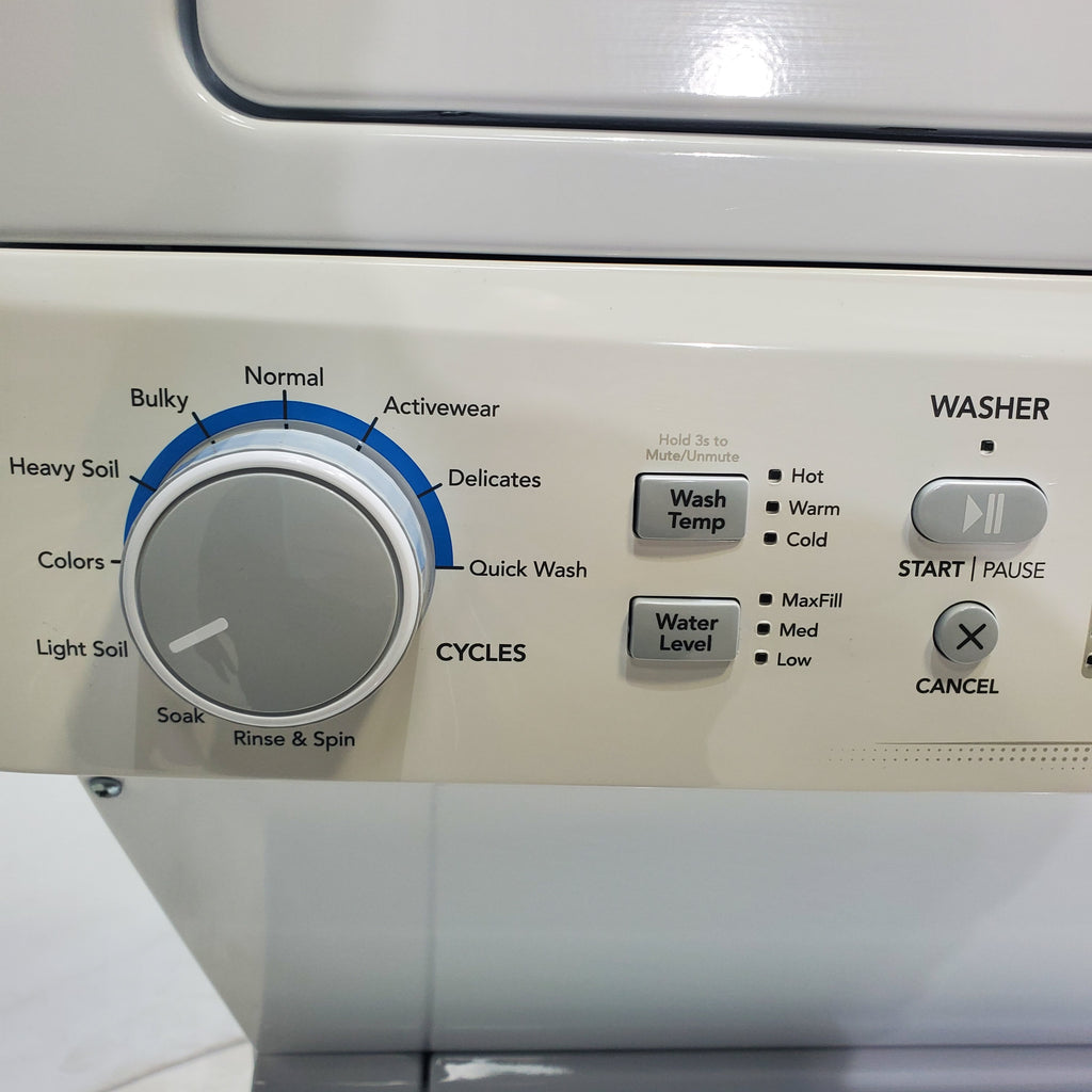 Pictures of Frigidaire Stacked Laundry Center with 3.9 cu ft Capacity Washer and 5.6 cu ft Electric Dryer with Maxfill Option- Scratch & Dent - Moderate - Neu Appliance Outlet - Discount Appliance Outlet in Austin, Tx