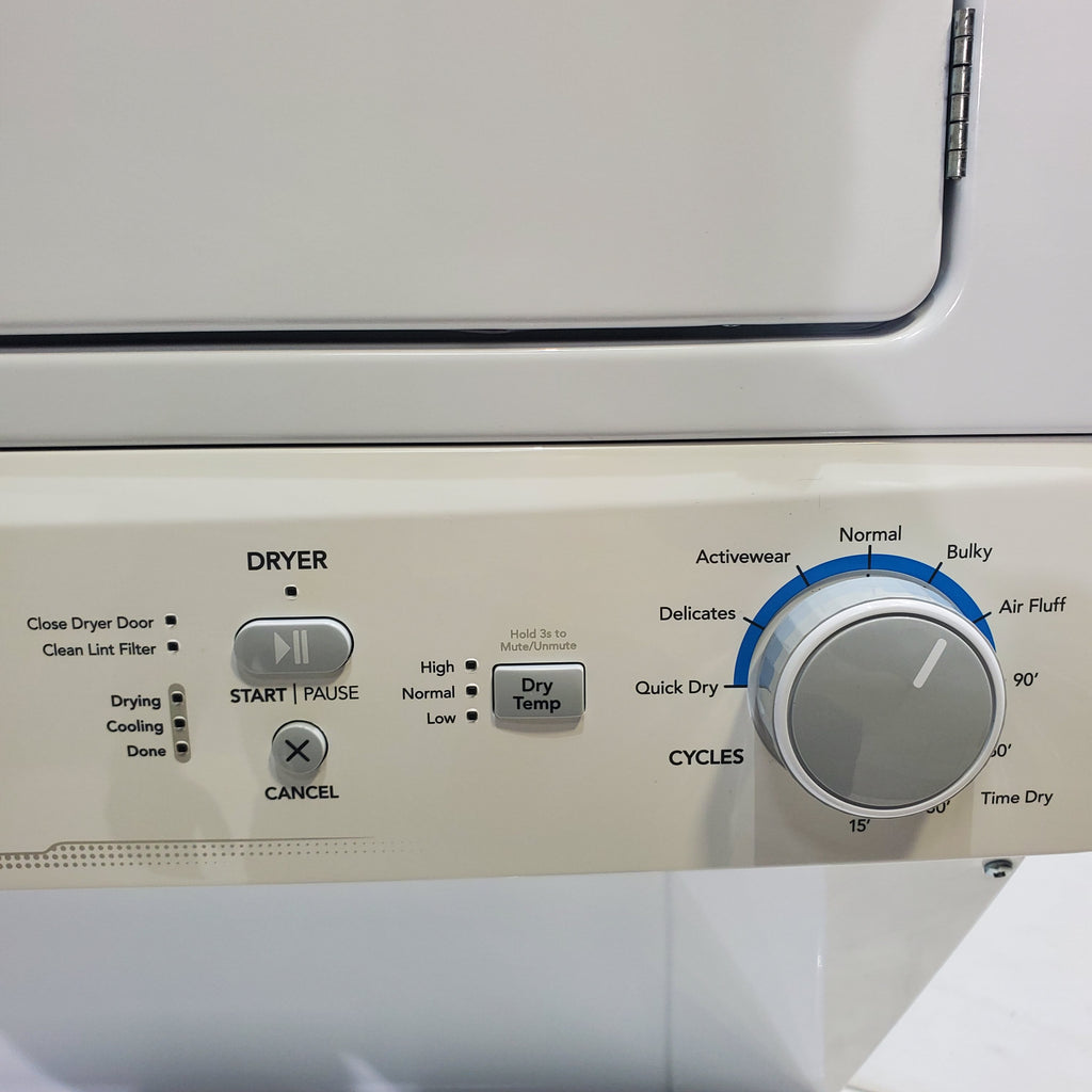 Pictures of Frigidaire Stacked Laundry Center with 3.9 cu ft Capacity Washer and 5.6 cu ft Electric Dryer with Maxfill Option- Scratch & Dent - Moderate - Neu Appliance Outlet - Discount Appliance Outlet in Austin, Tx