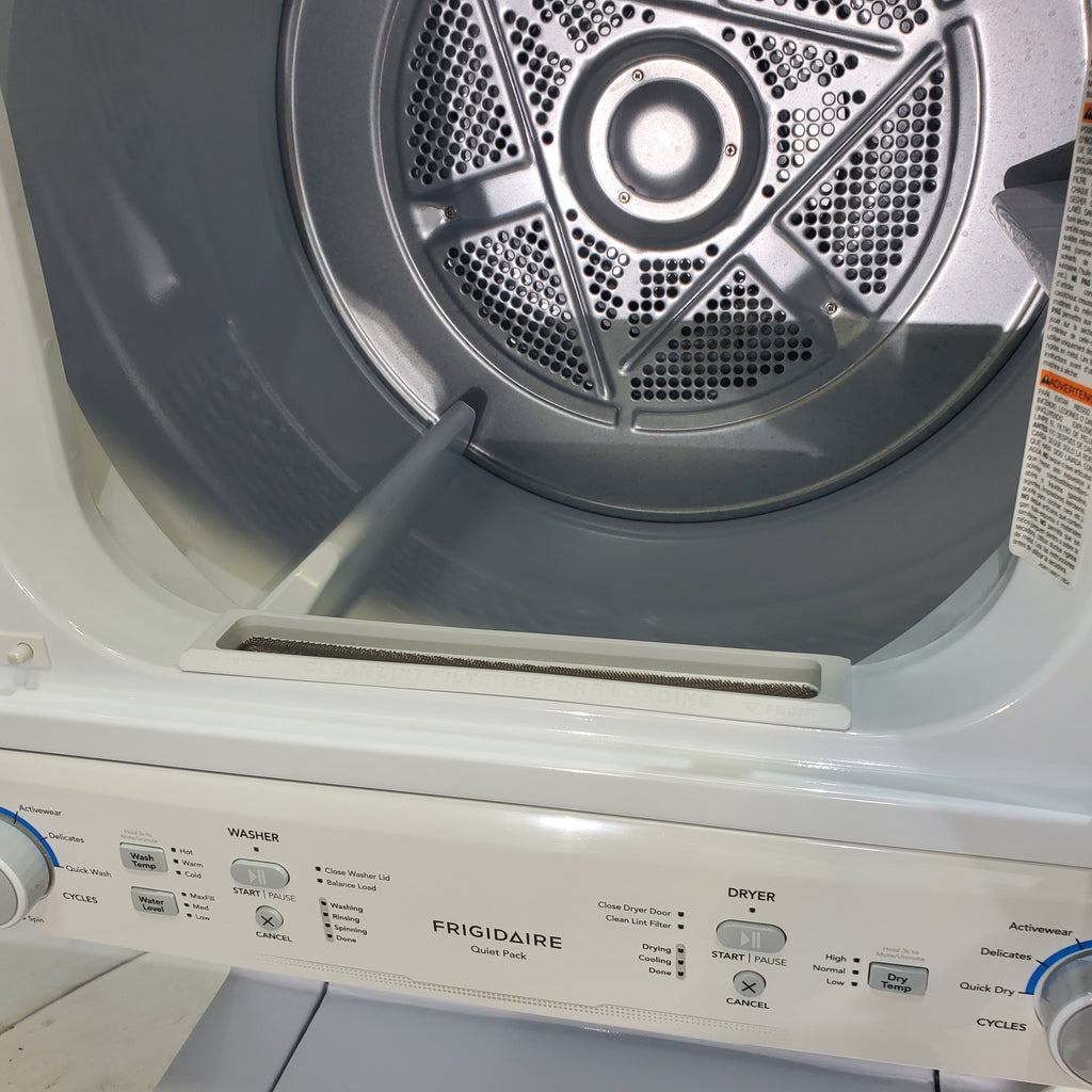 Pictures of Frigidaire Stacked Laundry Center with 3.9 cu ft Capacity Washer and 5.6 cu ft Electric Dryer with Maxfill Option- Scratch & Dent - Moderate - Neu Appliance Outlet - Discount Appliance Outlet in Austin, Tx