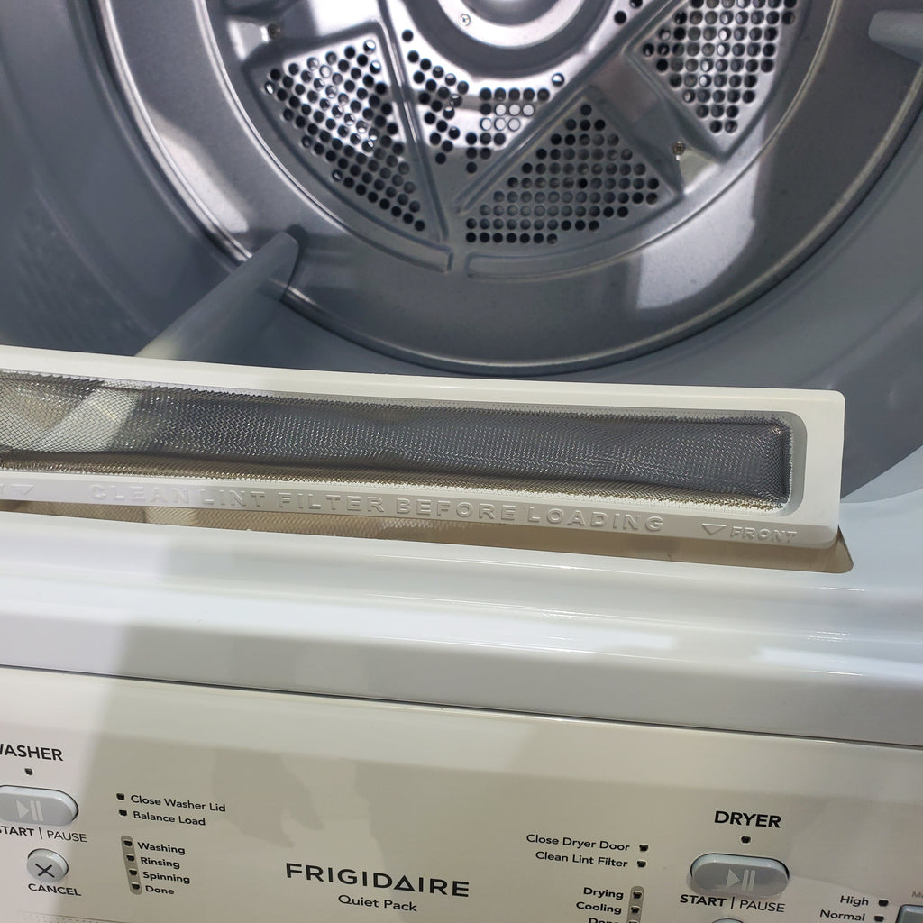 Pictures of Frigidaire Stacked Laundry Center with 3.9 cu ft Capacity Washer and 5.6 cu ft Electric Dryer with Maxfill Option- Scratch & Dent - Moderate - Neu Appliance Outlet - Discount Appliance Outlet in Austin, Tx