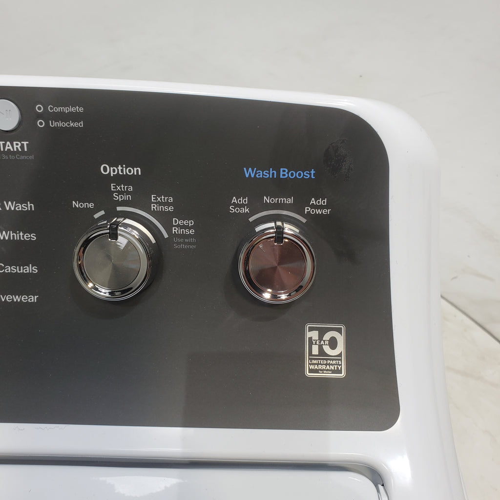 Pictures of GE 4.5 cu. ft. Capacity Washer with Stainless Steel Basket, Cold Plus and Wash Boost and GE 7.4 cu. ft. Capacity Electric Dryer with Up To 120 ft. Venting and Sensor Dry - Scratch & Dent - Minor | Moderate - Neu Appliance Outlet - Discount Appliance Outlet in Austin, Tx