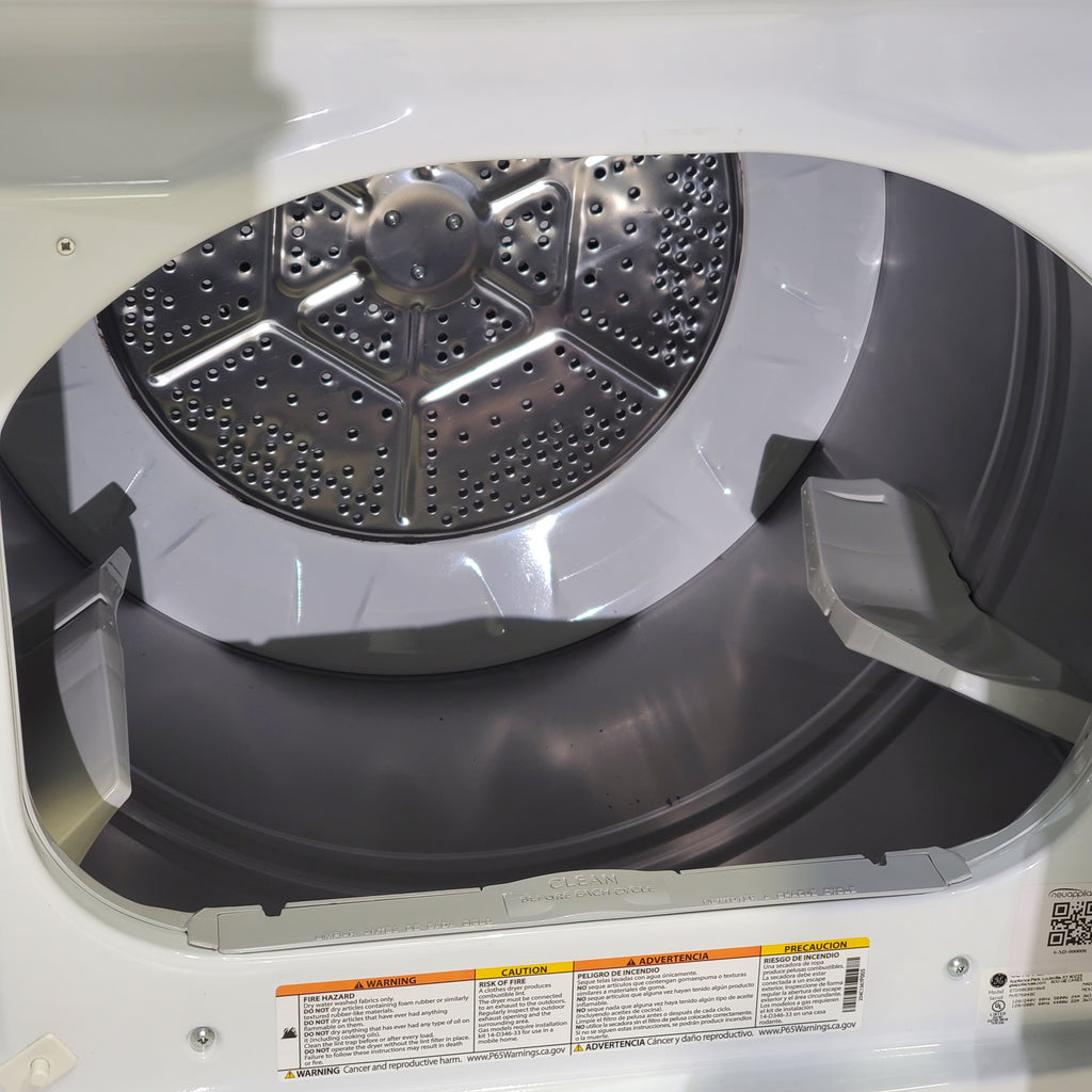 Pictures of GE 4.5 cu. ft. Capacity Washer with Stainless Steel Basket, Cold Plus and Wash Boost and GE 7.4 cu. ft. Capacity Electric Dryer with Up To 120 ft. Venting and Sensor Dry - Scratch & Dent - Minor | Moderate - Neu Appliance Outlet - Discount Appliance Outlet in Austin, Tx