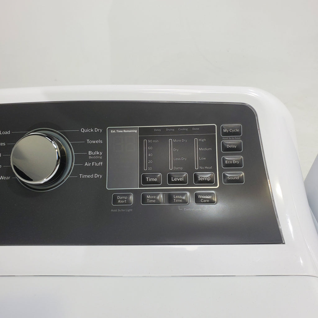 Pictures of GE 4.5 cu. ft. Capacity Washer with Stainless Steel Basket, Cold Plus and Wash Boost and GE 7.4 cu. ft. Capacity Electric Dryer with Up To 120 ft. Venting and Sensor Dry - Scratch & Dent - Minor | Moderate - Neu Appliance Outlet - Discount Appliance Outlet in Austin, Tx