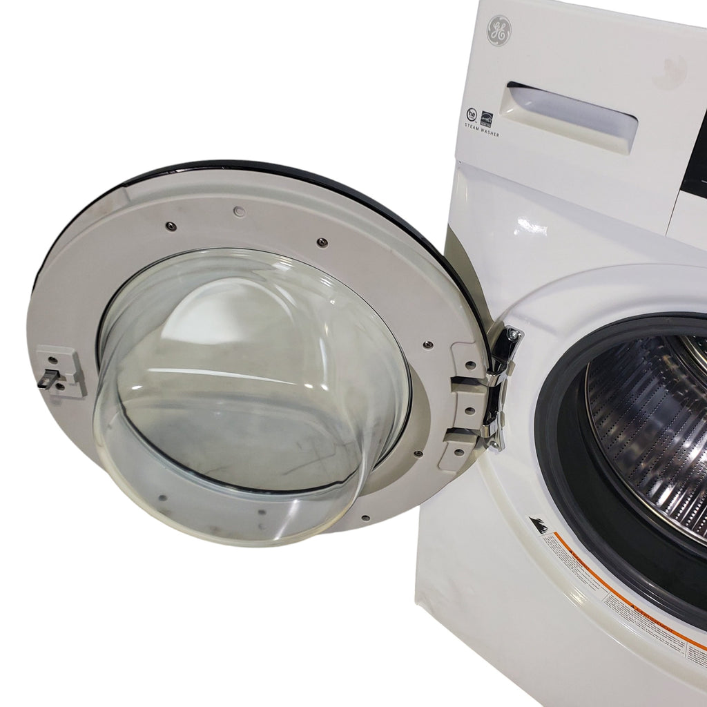 Pictures of Compact 24 in. Wide GE ENERGY STAR 2.4 cu. ft. Front Load Steam Washing Machine with 1400 RPM Spin Speed and Frontload Vented WiFi Capable ENERGY STAR 4.3 cu. ft. Electric Dryer with Stainless Steel Basket - Scratch & Dent - Moderate - Neu Appliance Outlet - Discount Appliance Outlet in Austin, Tx