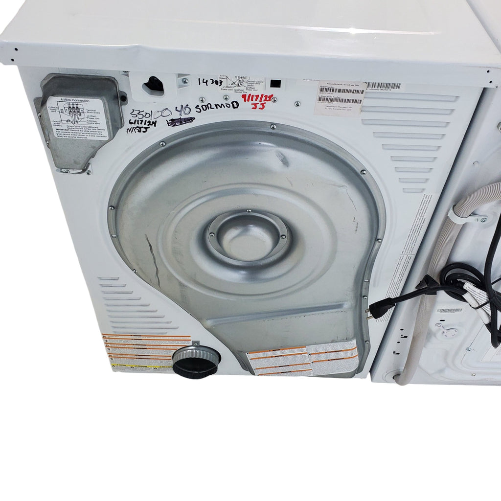 Pictures of Compact 24 in. Wide GE ENERGY STAR 2.4 cu. ft. Front Load Steam Washing Machine with 1400 RPM Spin Speed and Frontload Vented WiFi Capable ENERGY STAR 4.3 cu. ft. Electric Dryer with Stainless Steel Basket - Scratch & Dent - Moderate - Neu Appliance Outlet - Discount Appliance Outlet in Austin, Tx