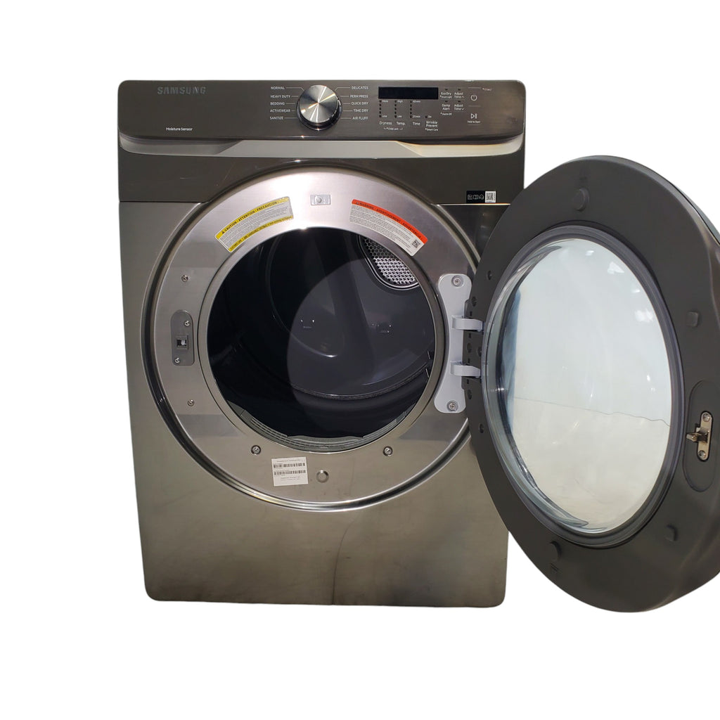 Pictures of Platinum Samsung 7.5 cu. ft. Frontload Electric Dryer with Sensor Dry - Scratch & Dent - Major - Neu Appliance Outlet - Discount Appliance Outlet in Austin, Tx