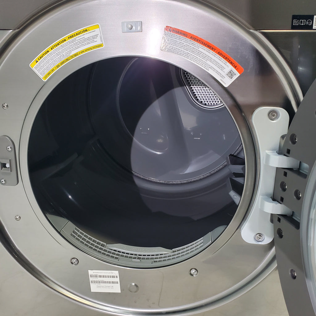 Pictures of Platinum Samsung 7.5 cu. ft. Frontload Electric Dryer with Sensor Dry - Scratch & Dent - Major - Neu Appliance Outlet - Discount Appliance Outlet in Austin, Tx