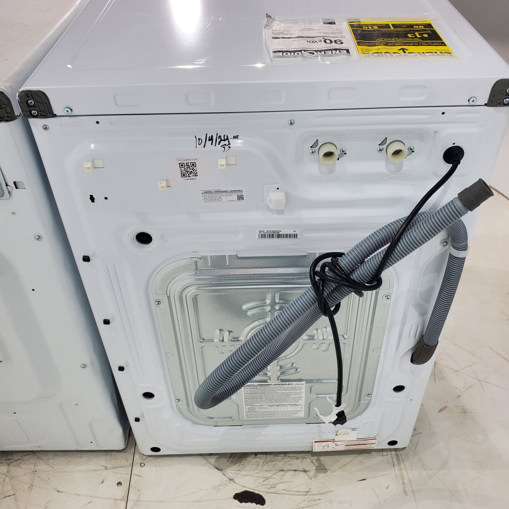 Pictures of ENERGY STAR Samsung 4.5 cu. ft. Front Load Washer with Vibration Reduction and Samsung 7.5 cu. ft. Front Load Electric Dryer with Sensor Dry and Interior Drum Light- Scratch & Dent - Moderate | Major - Neu Appliance Outlet - Discount Appliance Outlet in Austin, Tx