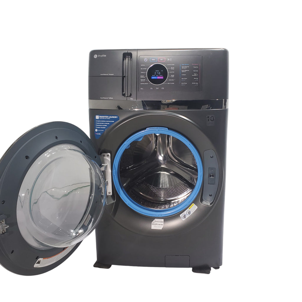 Pictures of Carbon Graphite ENERGY STAR  GE Profile 4.5 cu. ft. Capacity Front Load Combo Washing Machine and Electric Dryer with Ventless Heat Pump Technology - Scratch & Dent - Minor - Neu Appliance Outlet - Discount Appliance Outlet in Austin, Tx