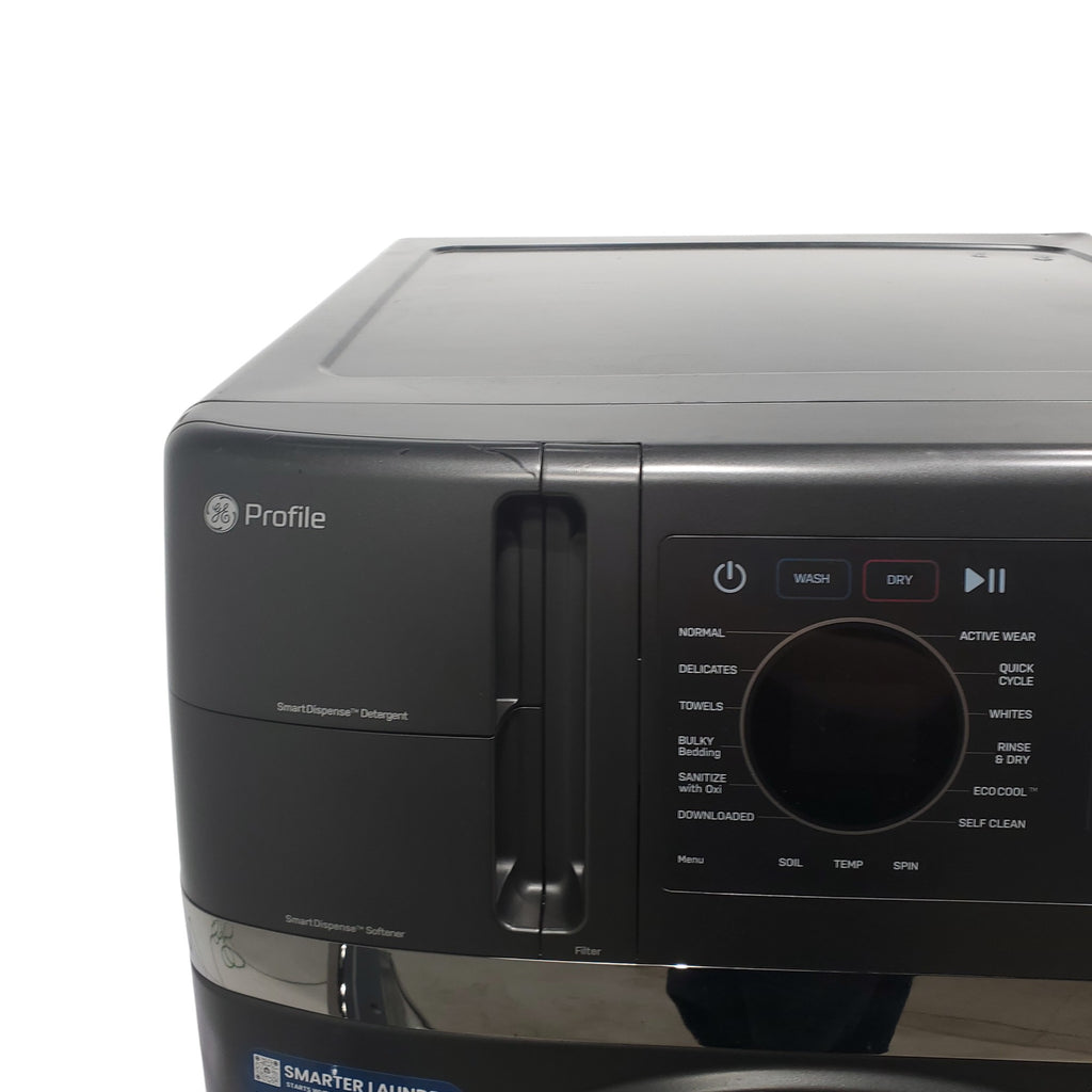 Pictures of Carbon Graphite ENERGY STAR  GE Profile 4.5 cu. ft. Capacity Front Load Combo Washing Machine and Electric Dryer with Ventless Heat Pump Technology - Scratch & Dent - Minor - Neu Appliance Outlet - Discount Appliance Outlet in Austin, Tx