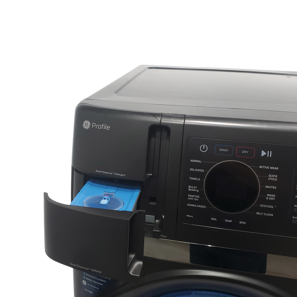 Pictures of Carbon Graphite ENERGY STAR  GE Profile 4.5 cu. ft. Capacity Front Load Combo Washing Machine and Electric Dryer with Ventless Heat Pump Technology - Scratch & Dent - Minor - Neu Appliance Outlet - Discount Appliance Outlet in Austin, Tx