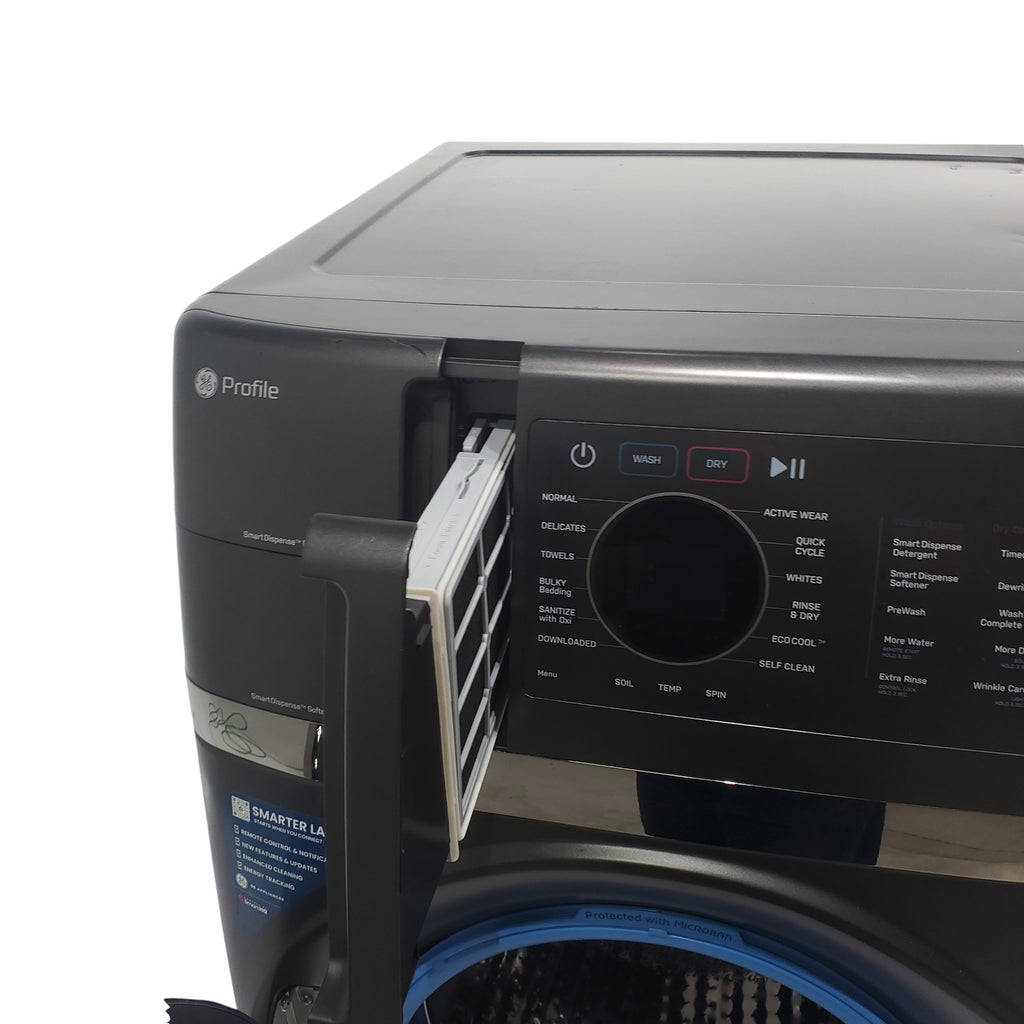 Pictures of Carbon Graphite ENERGY STAR  GE Profile 4.5 cu. ft. Capacity Front Load Combo Washing Machine and Electric Dryer with Ventless Heat Pump Technology - Scratch & Dent - Minor - Neu Appliance Outlet - Discount Appliance Outlet in Austin, Tx