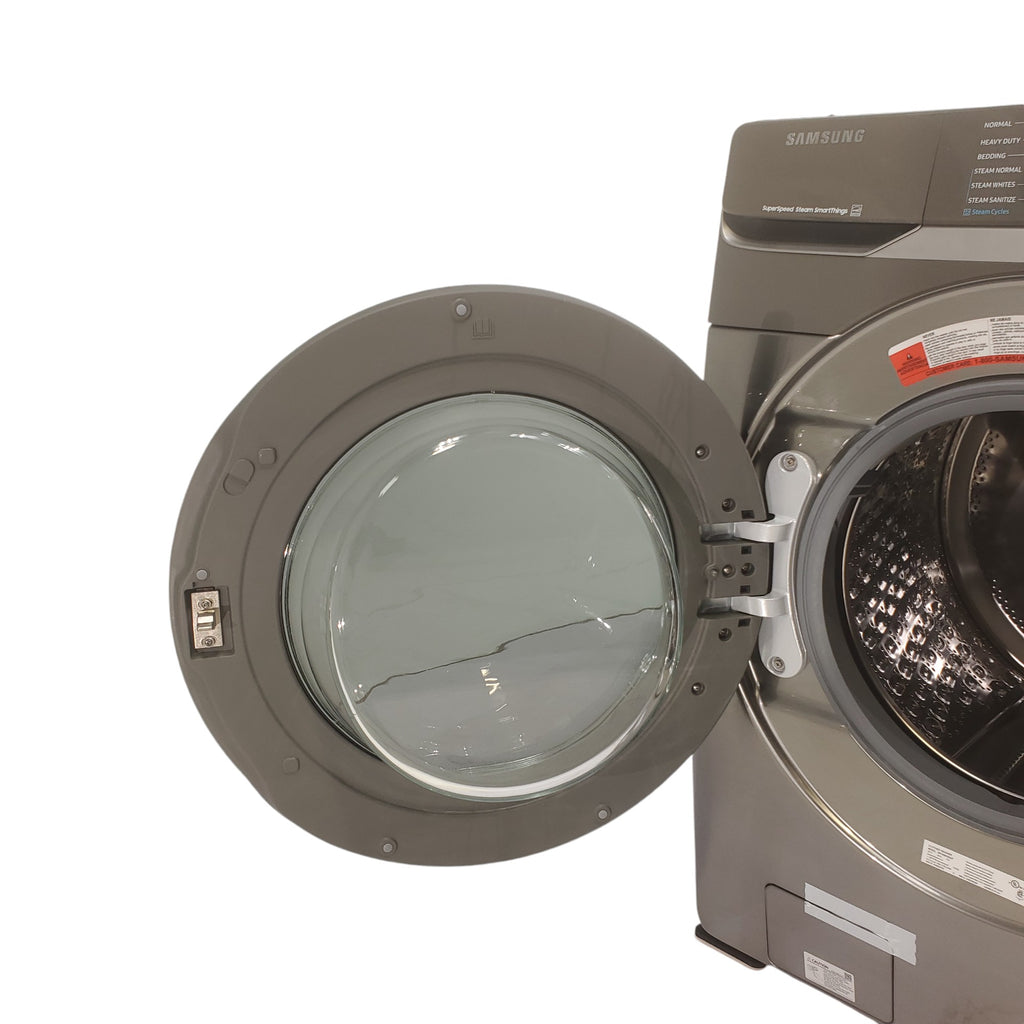 Pictures of Platinum ENERGY STAR Samsung 4.5 cu. ft. Front Load Washer with WiFi Connectivity and Platinum Samsung 7.5 cu. ft. Front Load Gas Dryer with Steam  - Scratch and Dent - Minor - Neu Appliance Outlet - Discount Appliance Outlet in Austin, Tx