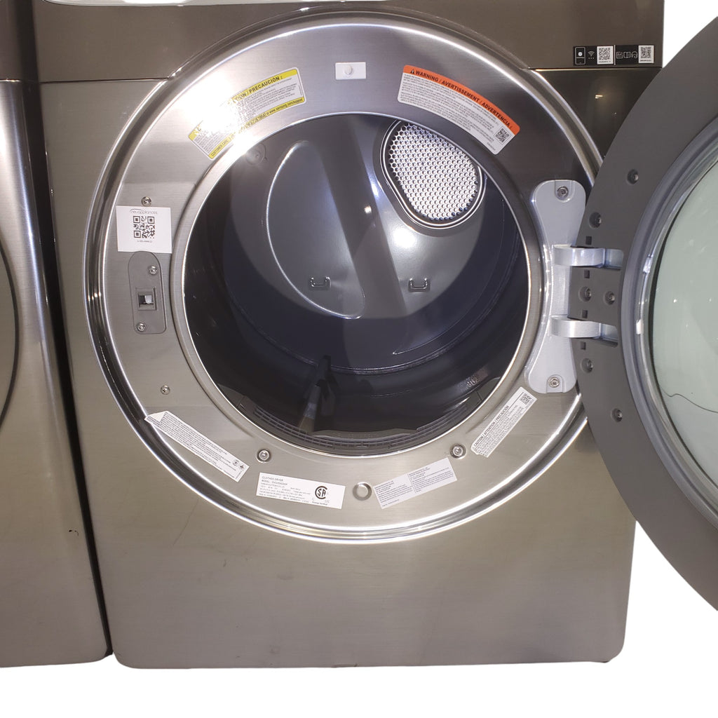 Pictures of Platinum ENERGY STAR Samsung 4.5 cu. ft. Front Load Washer with WiFi Connectivity and Platinum Samsung 7.5 cu. ft. Front Load Gas Dryer with Steam  - Scratch and Dent - Minor - Neu Appliance Outlet - Discount Appliance Outlet in Austin, Tx