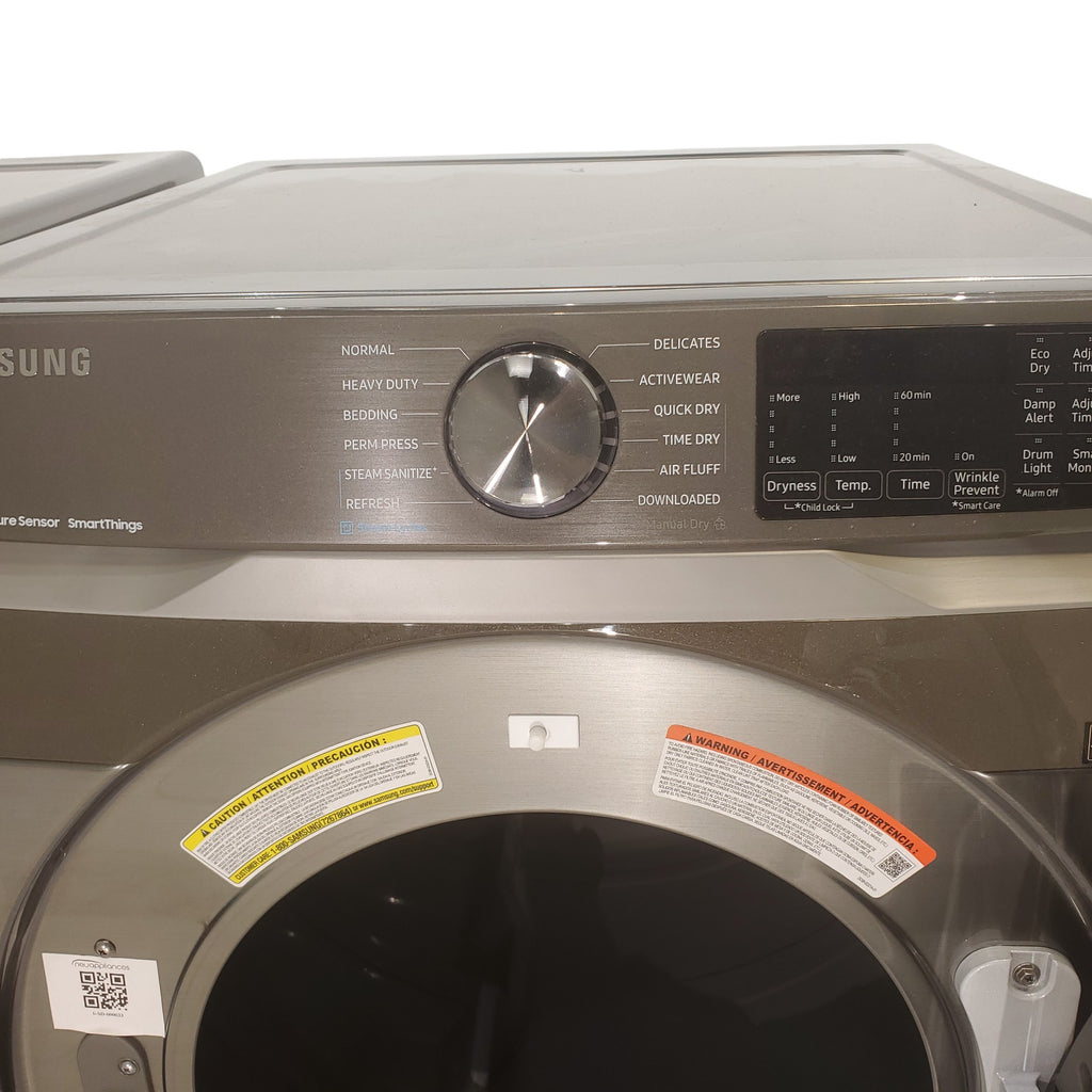Pictures of Platinum ENERGY STAR Samsung 4.5 cu. ft. Front Load Washer with WiFi Connectivity and Platinum Samsung 7.5 cu. ft. Front Load Gas Dryer with Steam  - Scratch and Dent - Minor - Neu Appliance Outlet - Discount Appliance Outlet in Austin, Tx