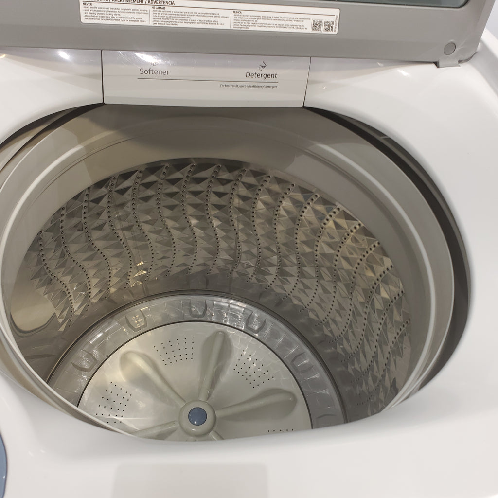 Pictures of Samsung 4.5 cu. ft. Top Load Washer With Vibration Reduction Technology and ENERGY STAR Samsung 7.4 cu. ft. Electric Dryer with Smart Care Technology - Scratch & Dent - Minor - Neu Appliance Outlet - Discount Appliance Outlet in Austin, Tx