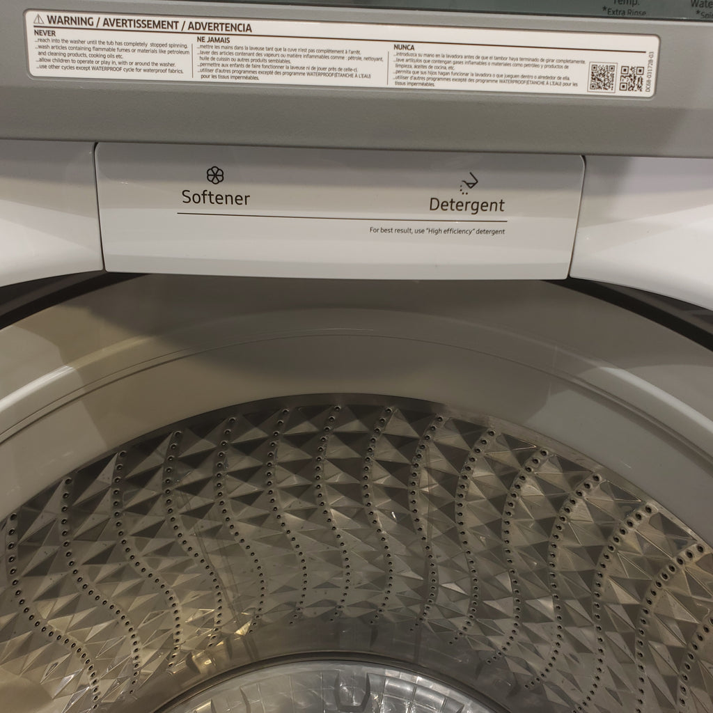Pictures of Samsung 4.5 cu. ft. Top Load Washer With Vibration Reduction Technology and ENERGY STAR Samsung 7.4 cu. ft. Electric Dryer with Smart Care Technology - Scratch & Dent - Minor - Neu Appliance Outlet - Discount Appliance Outlet in Austin, Tx
