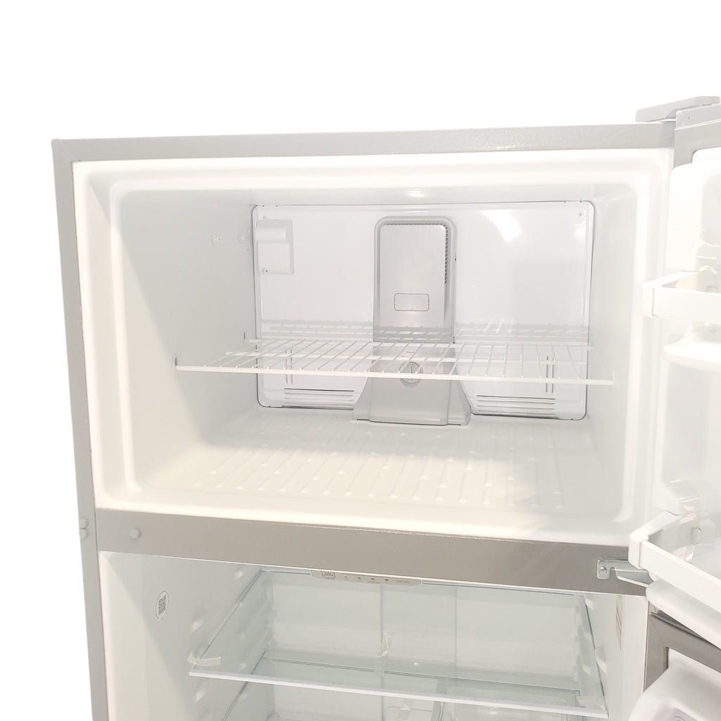 Pictures of 33" Wide Fingerprint-Resistant Stainless Steel Whirlpool 20.5 cu. ft. Top Freezer Refrigerator with Flexi-Slide Bin - Scratch & Dent - Minor - Neu Appliance Outlet - Discount Appliance Outlet in Austin, Tx