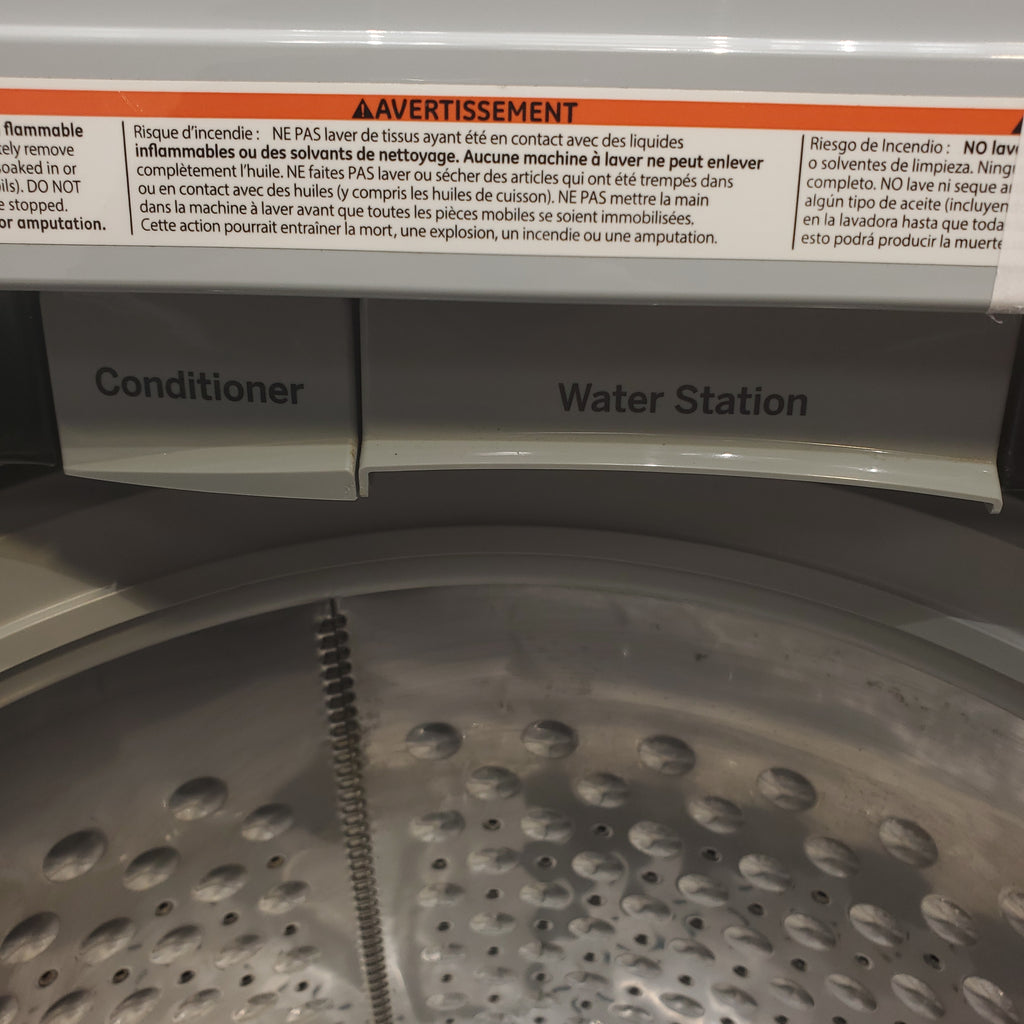 Pictures of Diamond Gray ENERGY STAR GE 5.0 cu. ft. Top Load Washing Machine with Water Station and ENERGY STAR GE 7.4 cu. ft. Steam Electric Dryer with My Cycle - Certified Refurbished - Neu Appliance Outlet - Discount Appliance Outlet in Austin, Tx