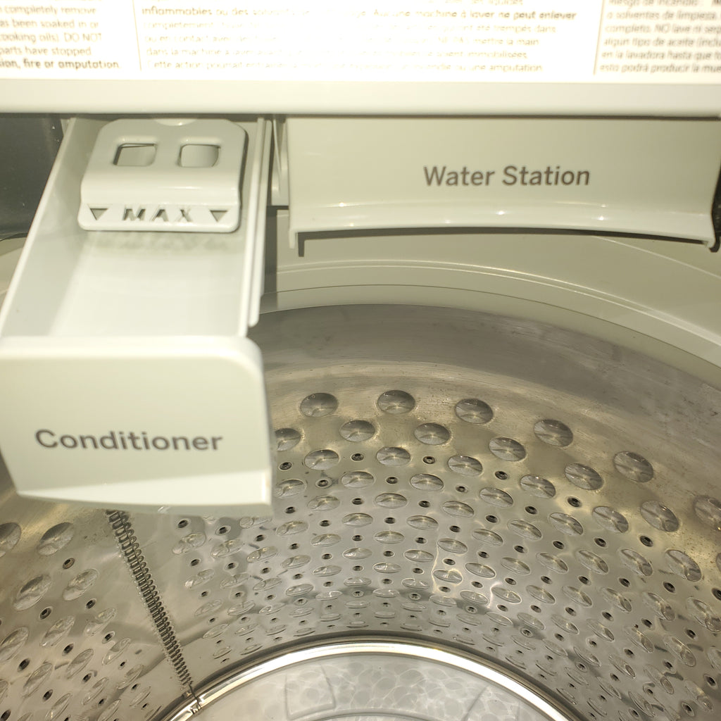 Pictures of Diamond Gray ENERGY STAR GE 5.0 cu. ft. Top Load Washing Machine with Water Station and ENERGY STAR GE 7.4 cu. ft. Steam Electric Dryer with My Cycle - Certified Refurbished - Neu Appliance Outlet - Discount Appliance Outlet in Austin, Tx