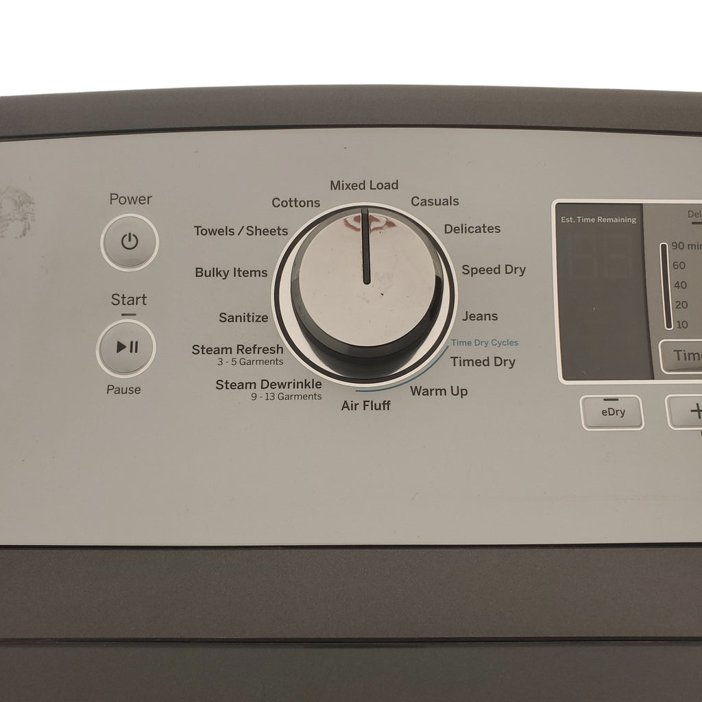 Pictures of Diamond Gray ENERGY STAR GE 5.0 cu. ft. Top Load Washing Machine with Water Station and ENERGY STAR GE 7.4 cu. ft. Steam Electric Dryer with My Cycle - Certified Refurbished - Neu Appliance Outlet - Discount Appliance Outlet in Austin, Tx