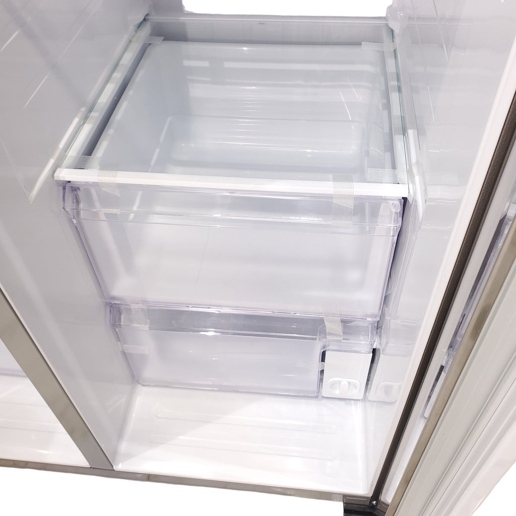 Pictures of Fingerprint Resistant Stainless Steel ENERGY STAR Samsung 27.4 cu. ft. Side by Side Refrigerator with Exterior Water and Ice Dispenser - Scratch & Dent - Moderate - Neu Appliance Outlet - Discount Appliance Outlet in Austin, Tx