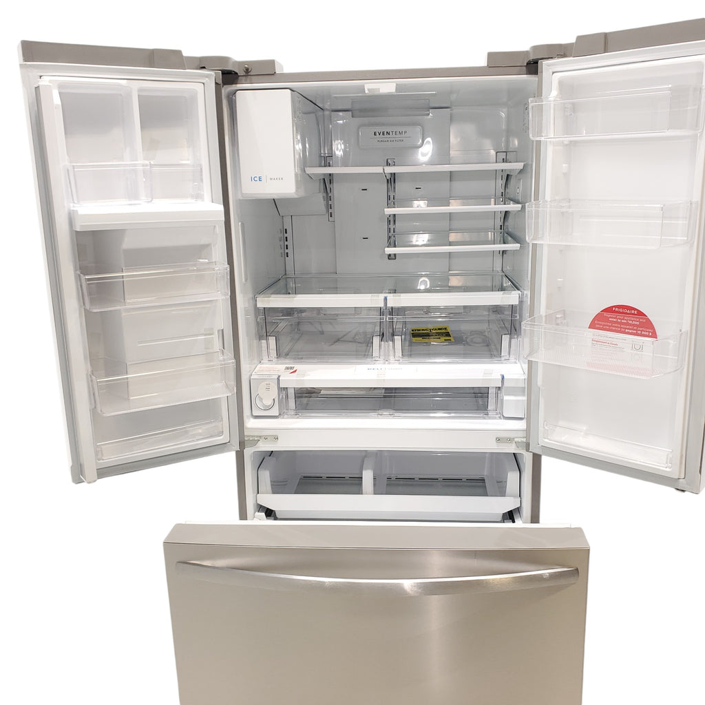 Pictures of Stainless Steel ENERGY STAR Frigidaire 27.8 cu. ft. 3 Door French Door Refrigerator with Exterior Water and Ice Dispenser - Scratch & Dent - Minor - Neu Appliance Outlet - Discount Appliance Outlet in Austin, Tx