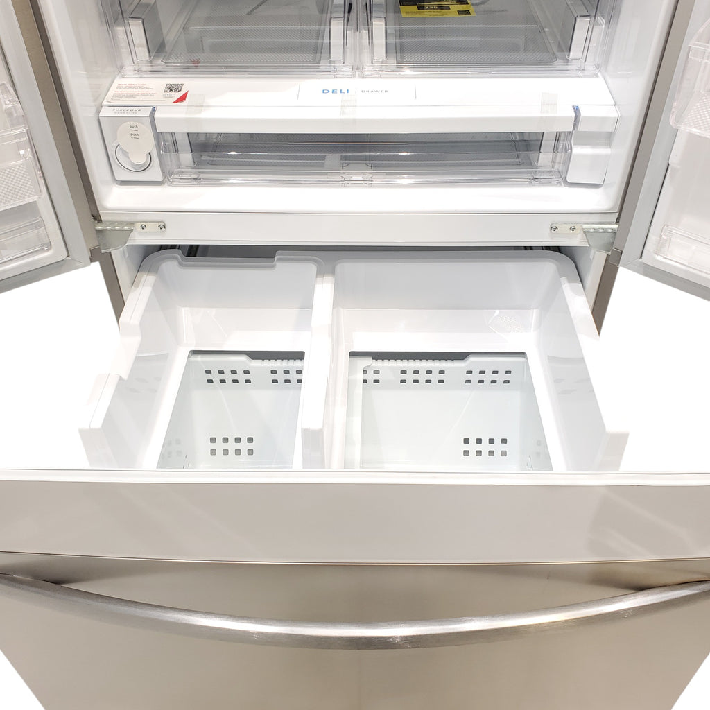 Pictures of Stainless Steel ENERGY STAR Frigidaire 27.8 cu. ft. 3 Door French Door Refrigerator with Exterior Water and Ice Dispenser - Scratch & Dent - Minor - Neu Appliance Outlet - Discount Appliance Outlet in Austin, Tx