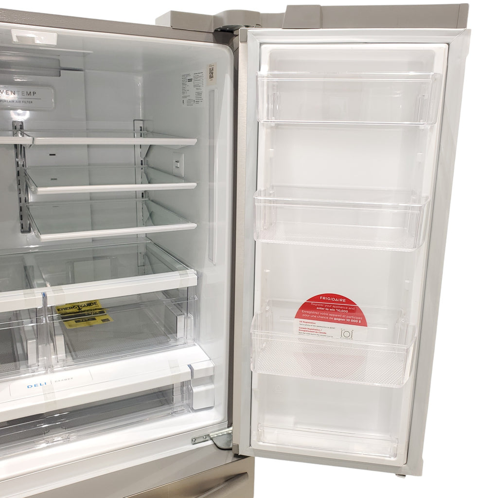 Pictures of Stainless Steel ENERGY STAR Frigidaire 27.8 cu. ft. 3 Door French Door Refrigerator with Exterior Water and Ice Dispenser - Scratch & Dent - Minor - Neu Appliance Outlet - Discount Appliance Outlet in Austin, Tx