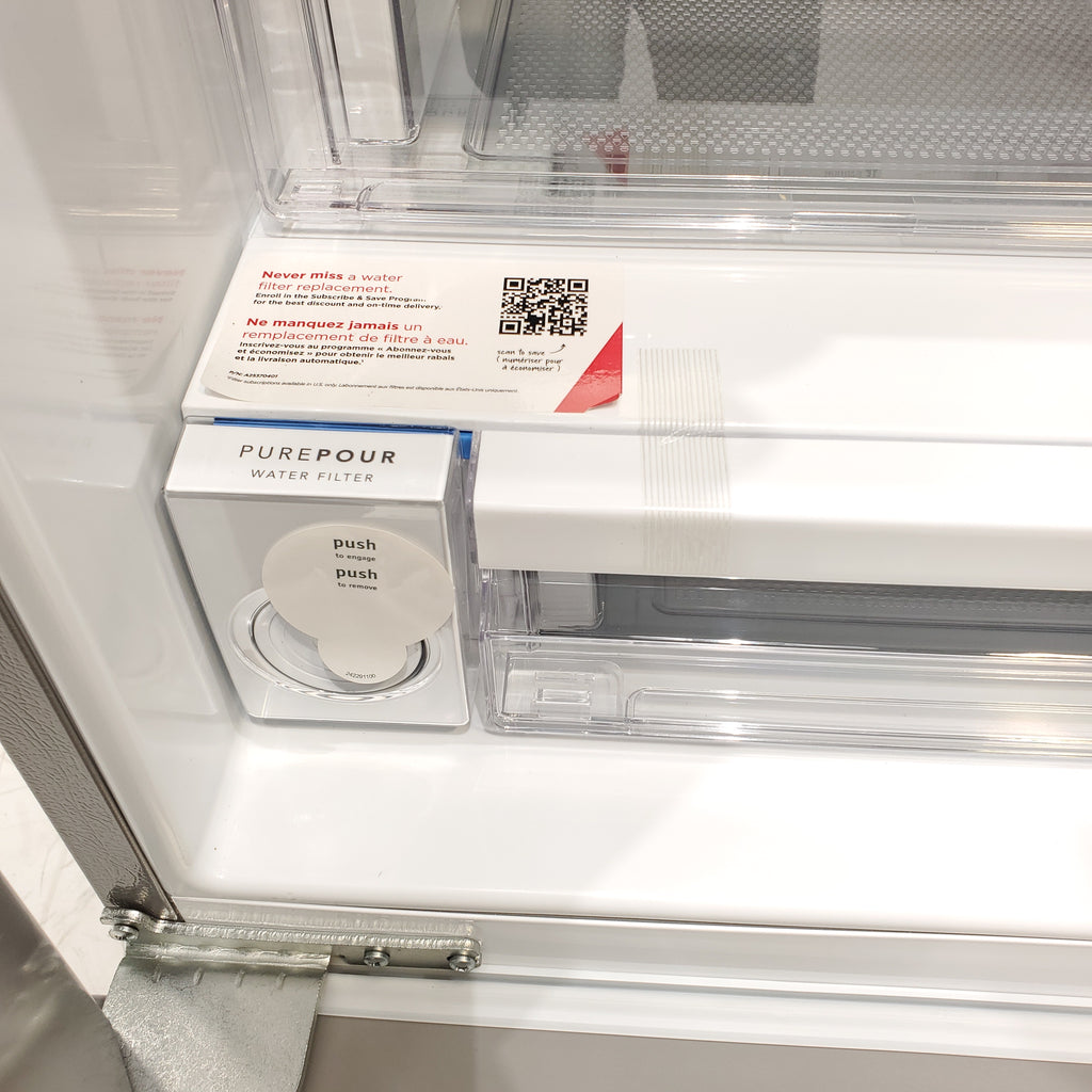 Pictures of Stainless Steel ENERGY STAR Frigidaire 27.8 cu. ft. 3 Door French Door Refrigerator with Exterior Water and Ice Dispenser - Scratch & Dent - Minor - Neu Appliance Outlet - Discount Appliance Outlet in Austin, Tx