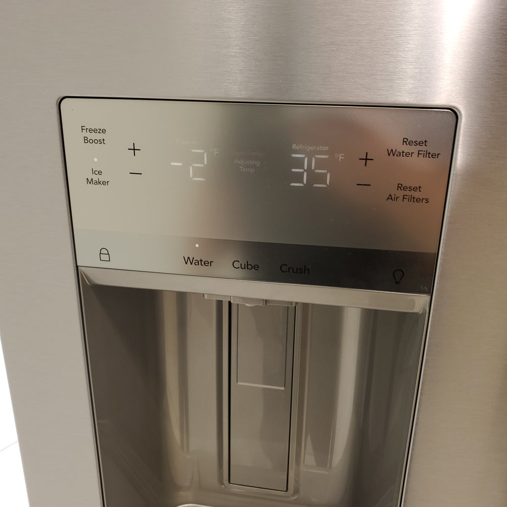 Pictures of Stainless Steel ENERGY STAR Frigidaire 27.8 cu. ft. 3 Door French Door Refrigerator with Exterior Water and Ice Dispenser - Scratch & Dent - Minor - Neu Appliance Outlet - Discount Appliance Outlet in Austin, Tx