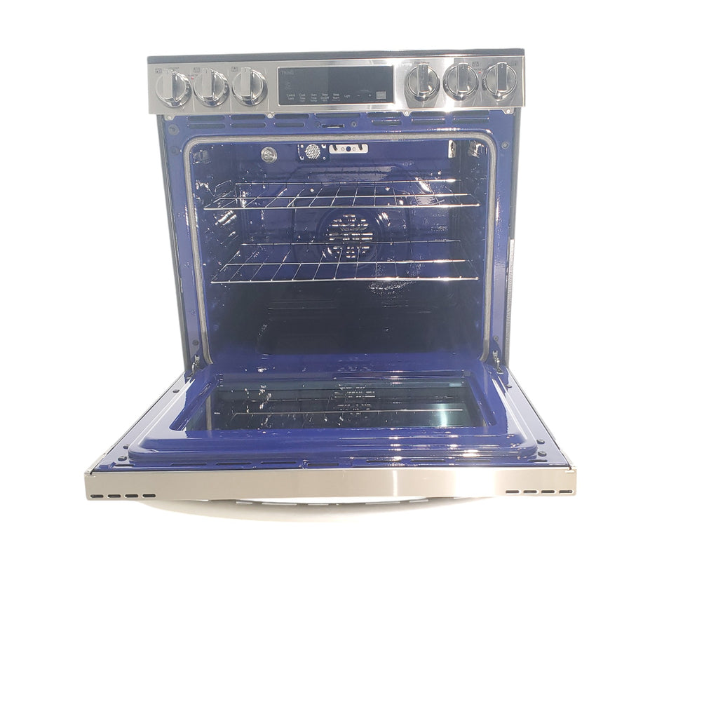 Pictures of PrintProof Stainless Steel LG 6.3 cu. ft. 5 Element Radiant Ceramic Glass Cooktop Slide-In Electric Range with Air Fry - Open Box - Neu Appliance Outlet - Discount Appliance Outlet in Austin, Tx