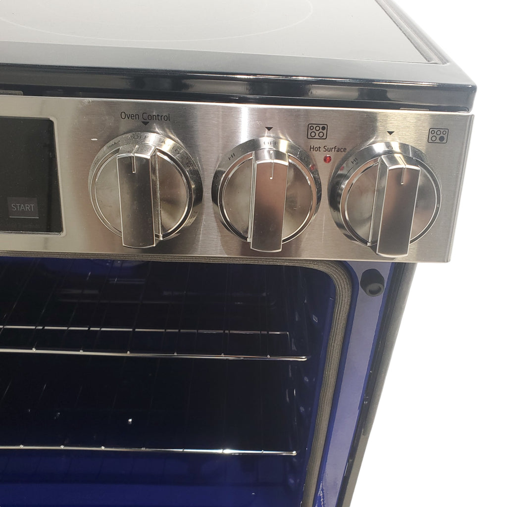 Pictures of PrintProof Stainless Steel LG 6.3 cu. ft. 5 Element Radiant Ceramic Glass Cooktop Slide-In Electric Range with Air Fry - Open Box - Neu Appliance Outlet - Discount Appliance Outlet in Austin, Tx