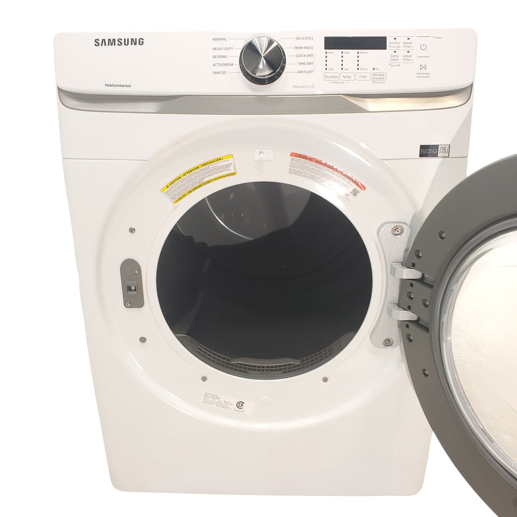 Pictures of White Samsung 7.5 cu. ft. Front Load Electric Dryer with Smart Care - Scratch and Dent - Minor - Neu Appliance Outlet - Discount Appliance Outlet in Austin, Tx