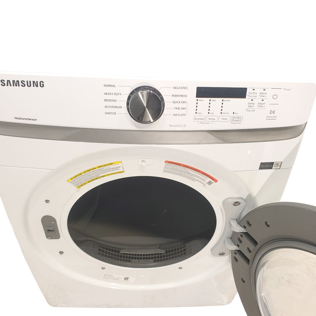 Pictures of White Samsung 7.5 cu. ft. Front Load Electric Dryer with Smart Care - Scratch and Dent - Minor - Neu Appliance Outlet - Discount Appliance Outlet in Austin, Tx