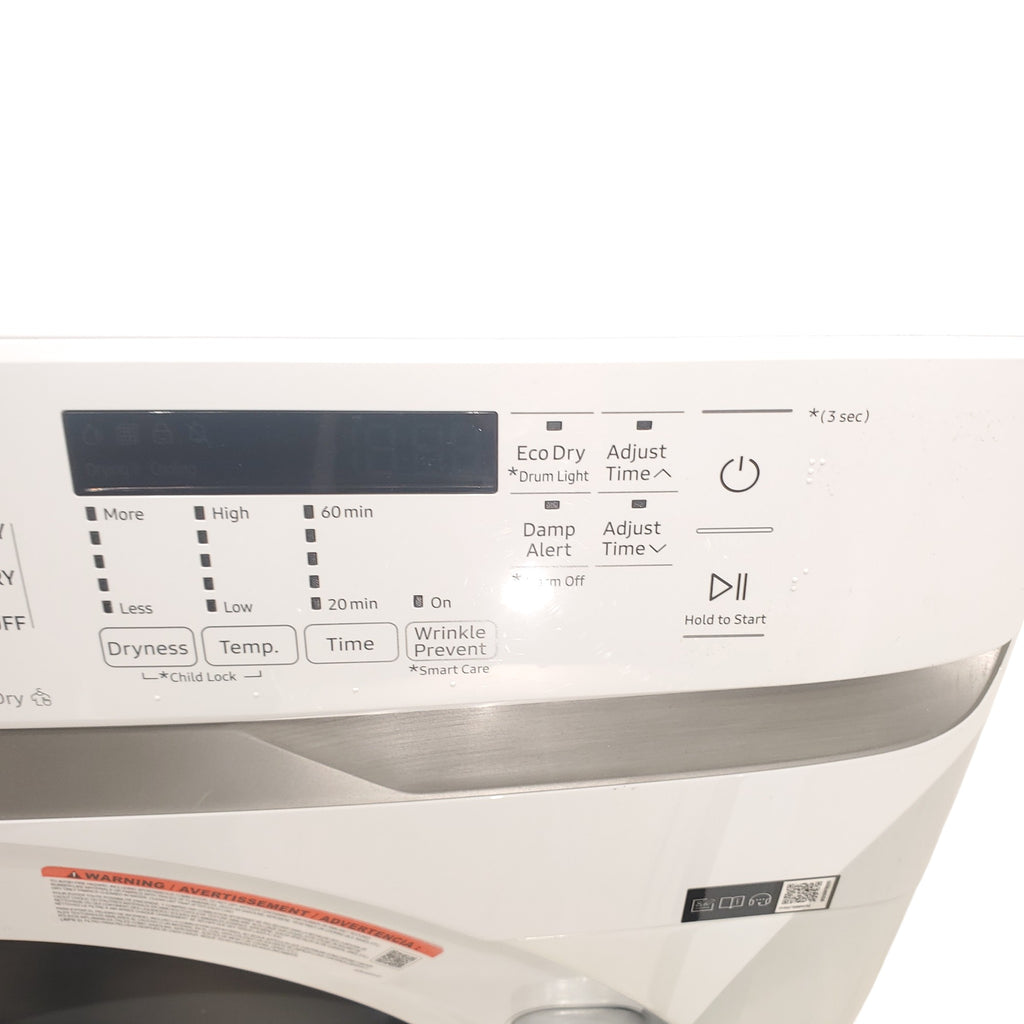 Pictures of White Samsung 7.5 cu. ft. Front Load Electric Dryer with Smart Care - Scratch and Dent - Minor - Neu Appliance Outlet - Discount Appliance Outlet in Austin, Tx