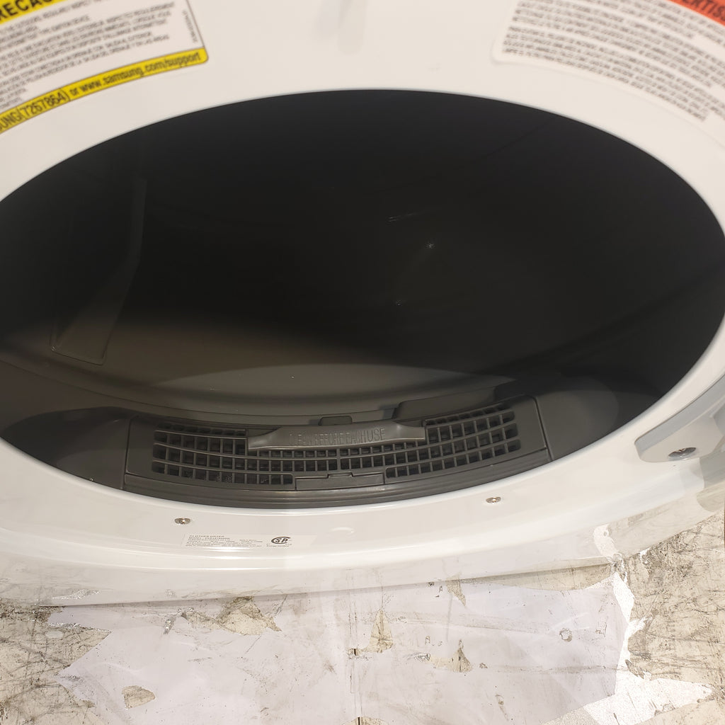 Pictures of White Samsung 7.5 cu. ft. Front Load Electric Dryer with Smart Care - Scratch and Dent - Minor - Neu Appliance Outlet - Discount Appliance Outlet in Austin, Tx