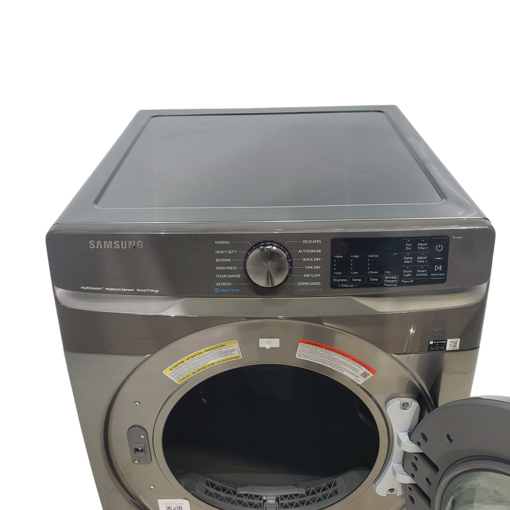 Pictures of Platinum Samsung 7.5 cu. ft. Front Load Electric Dryer with Steam- Scratch & Dent - Minor - Neu Appliance Outlet - Discount Appliance Outlet in Austin, Tx