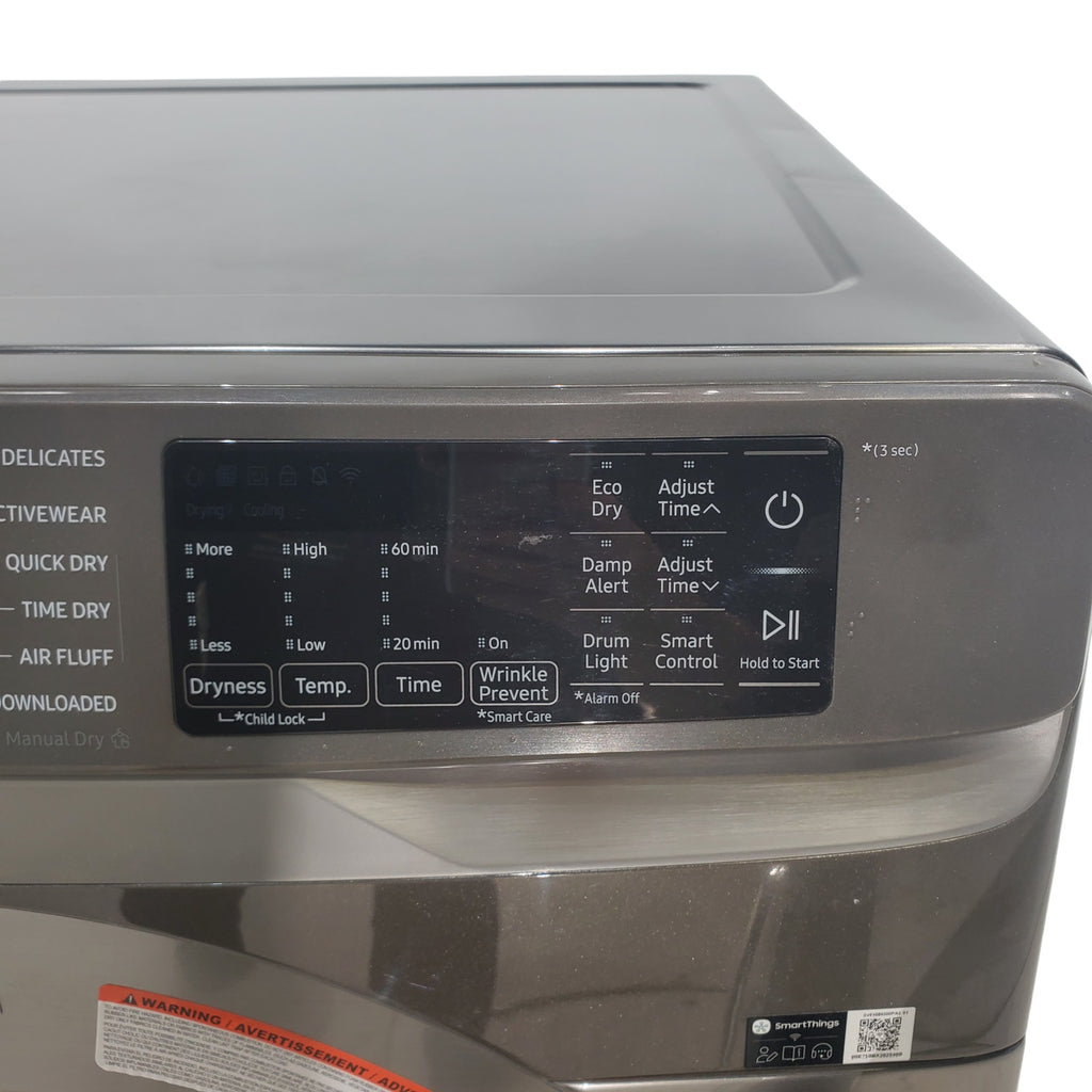 Pictures of Platinum Samsung 7.5 cu. ft. Front Load Electric Dryer with Steam- Scratch & Dent - Minor - Neu Appliance Outlet - Discount Appliance Outlet in Austin, Tx