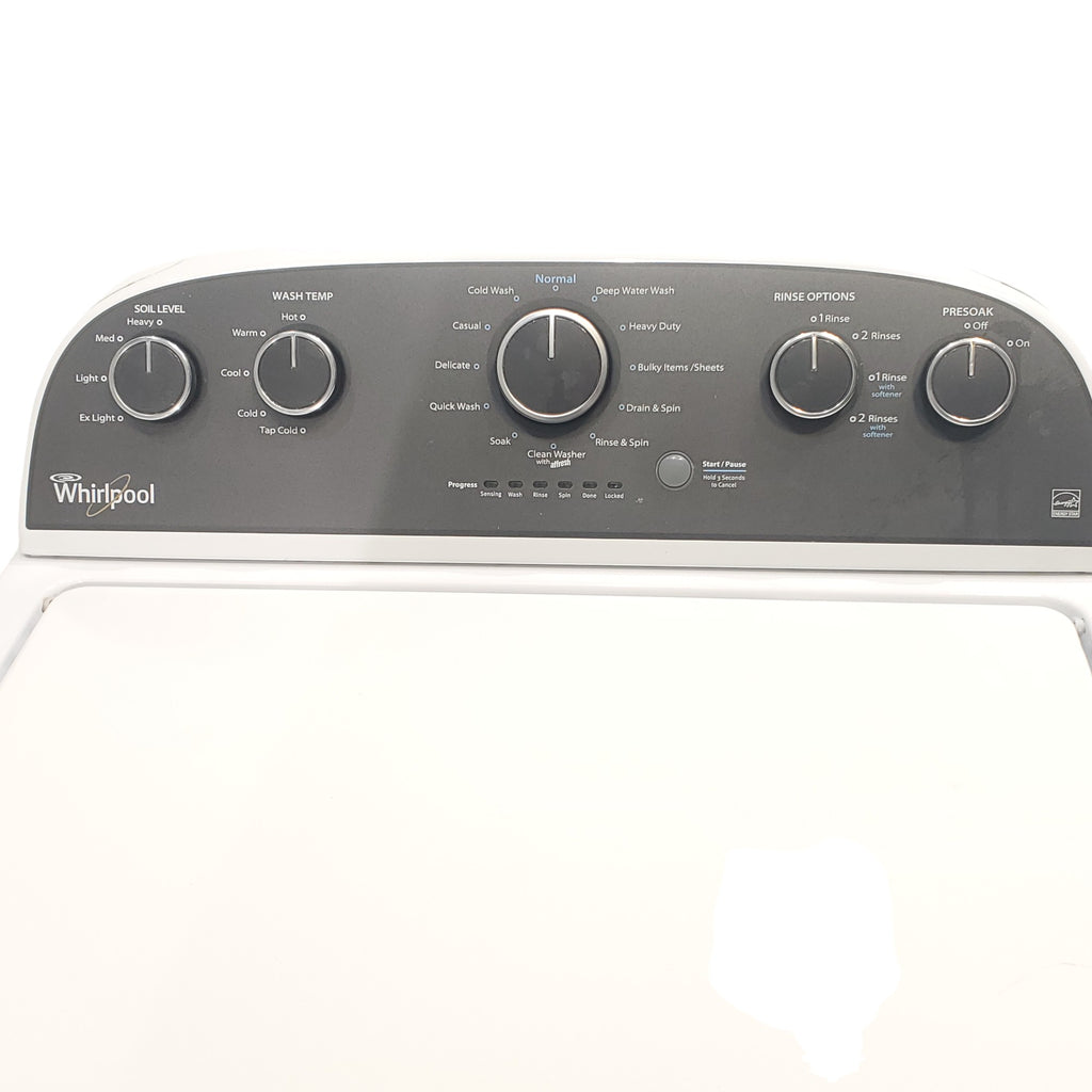 Pictures of ENERGY STAR 3.8 cu ft Whirlpool Top-Load Washing Machine with Low-Profile Impeller and 7.0 cu ft Whirlpool Electric Dryer with Hamper Door - Certified Refurbished - Neu Appliance Outlet - Discount Appliance Outlet in Austin, Tx