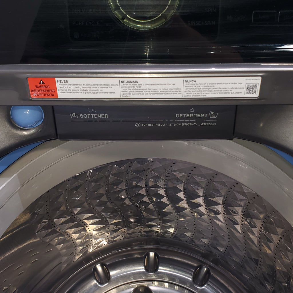 Pictures of Stainless Platinum Samsung 27 Inch Top Loa Washing Machine with PureCycle Self Clean and 15 Wash Cycles - Certified Refurbished - Neu Appliance Outlet - Discount Appliance Outlet in Austin, Tx