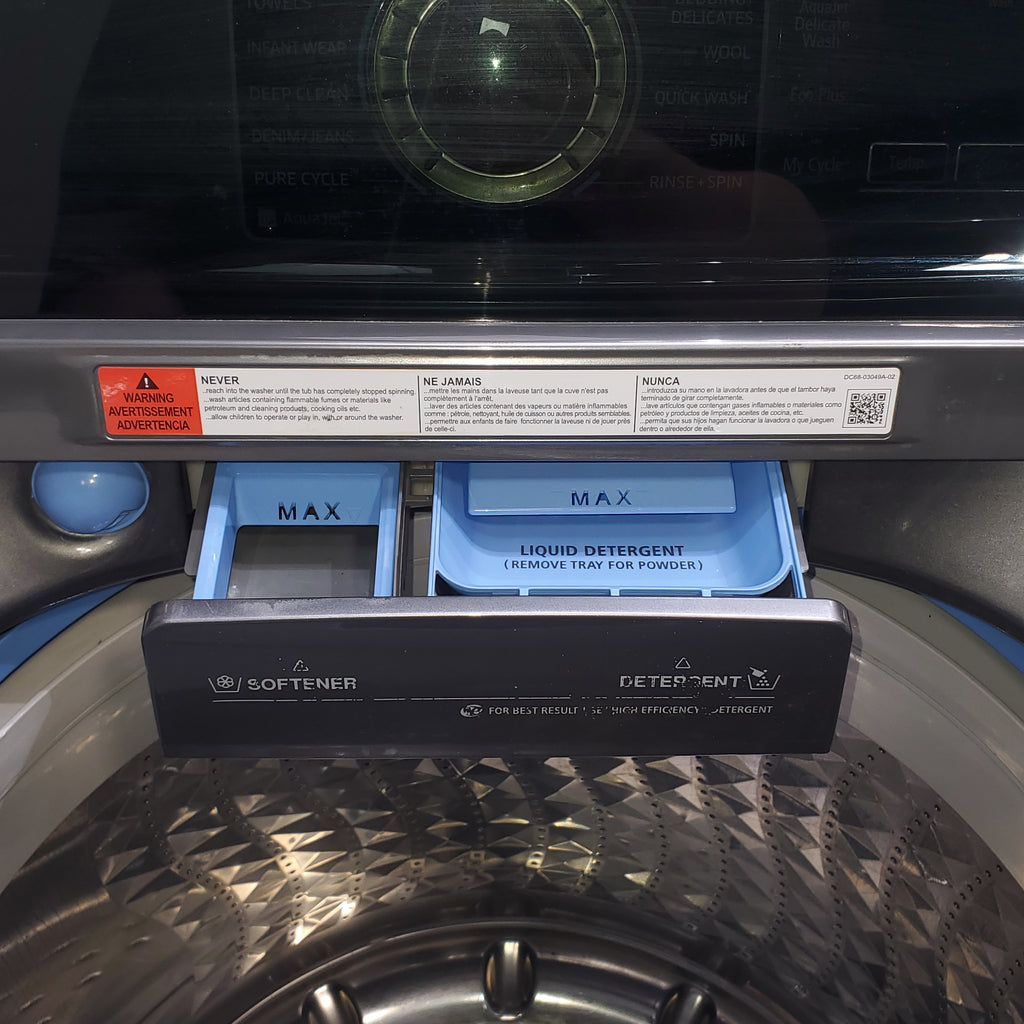 Pictures of Stainless Platinum Samsung 27 Inch Top Loa Washing Machine with PureCycle Self Clean and 15 Wash Cycles - Certified Refurbished - Neu Appliance Outlet - Discount Appliance Outlet in Austin, Tx