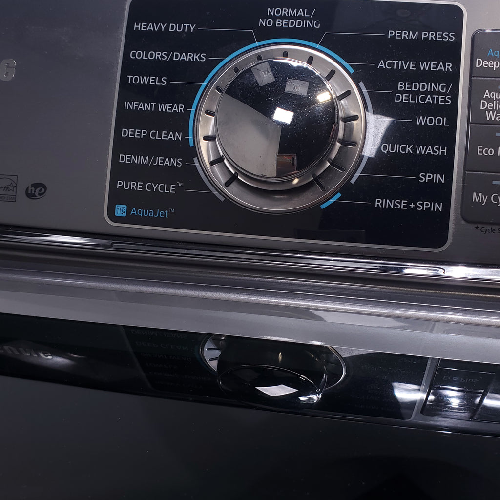 Pictures of Stainless Platinum Samsung 27 Inch Top Loa Washing Machine with PureCycle Self Clean and 15 Wash Cycles - Certified Refurbished - Neu Appliance Outlet - Discount Appliance Outlet in Austin, Tx