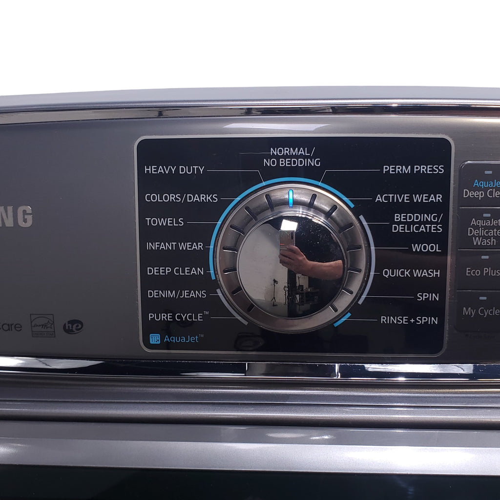 Pictures of Stainless Platinum Samsung 27 Inch Top Loa Washing Machine with PureCycle Self Clean and 15 Wash Cycles - Certified Refurbished - Neu Appliance Outlet - Discount Appliance Outlet in Austin, Tx