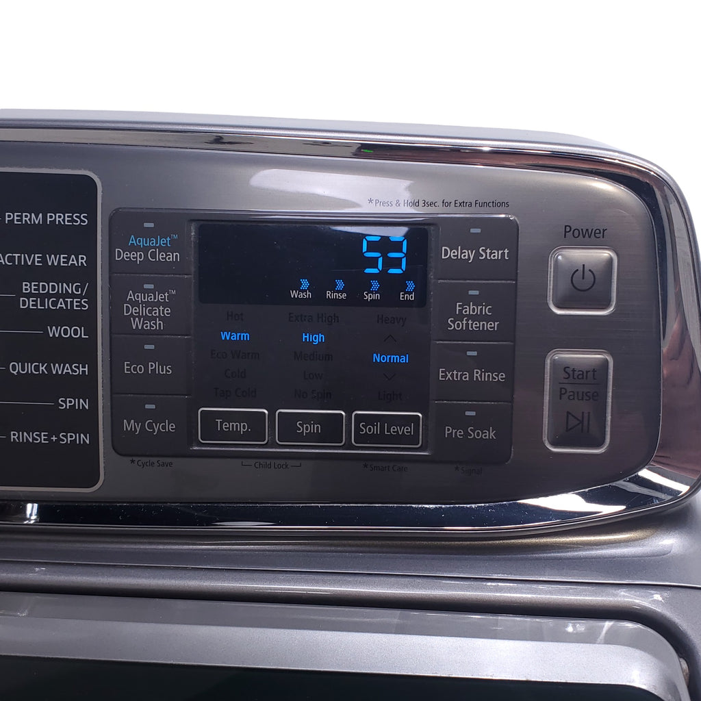 Pictures of Stainless Platinum Samsung 27 Inch Top Loa Washing Machine with PureCycle Self Clean and 15 Wash Cycles - Certified Refurbished - Neu Appliance Outlet - Discount Appliance Outlet in Austin, Tx