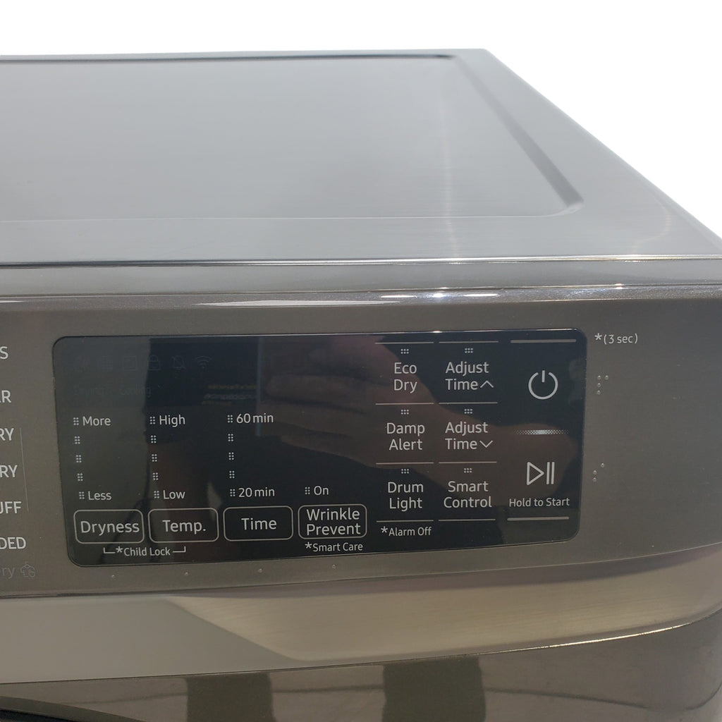 Pictures of Platinum Samsung 7.5 cu. ft. Front Load Electric Dryer with Steam- Scratch & Dent - Minor - Neu Appliance Outlet - Discount Appliance Outlet in Austin, Tx