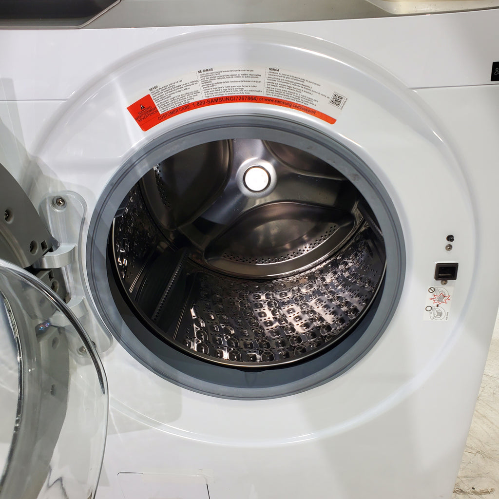 Pictures of ENERGY STAR Samsung 4.5 cu. ft. Front Load Washer with Vibration Reduction and Samsung 7.5 cu. ft. Front Load Electric Dryer with Sensor Dry and Interior Drum Light- Scratch & Dent - Minor - Neu Appliance Outlet - Discount Appliance Outlet in Austin, Tx