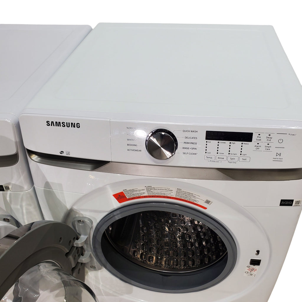 Pictures of ENERGY STAR Samsung 4.5 cu. ft. Front Load Washer with Vibration Reduction and Samsung 7.5 cu. ft. Front Load Electric Dryer with Sensor Dry and Interior Drum Light- Scratch & Dent - Minor - Neu Appliance Outlet - Discount Appliance Outlet in Austin, Tx