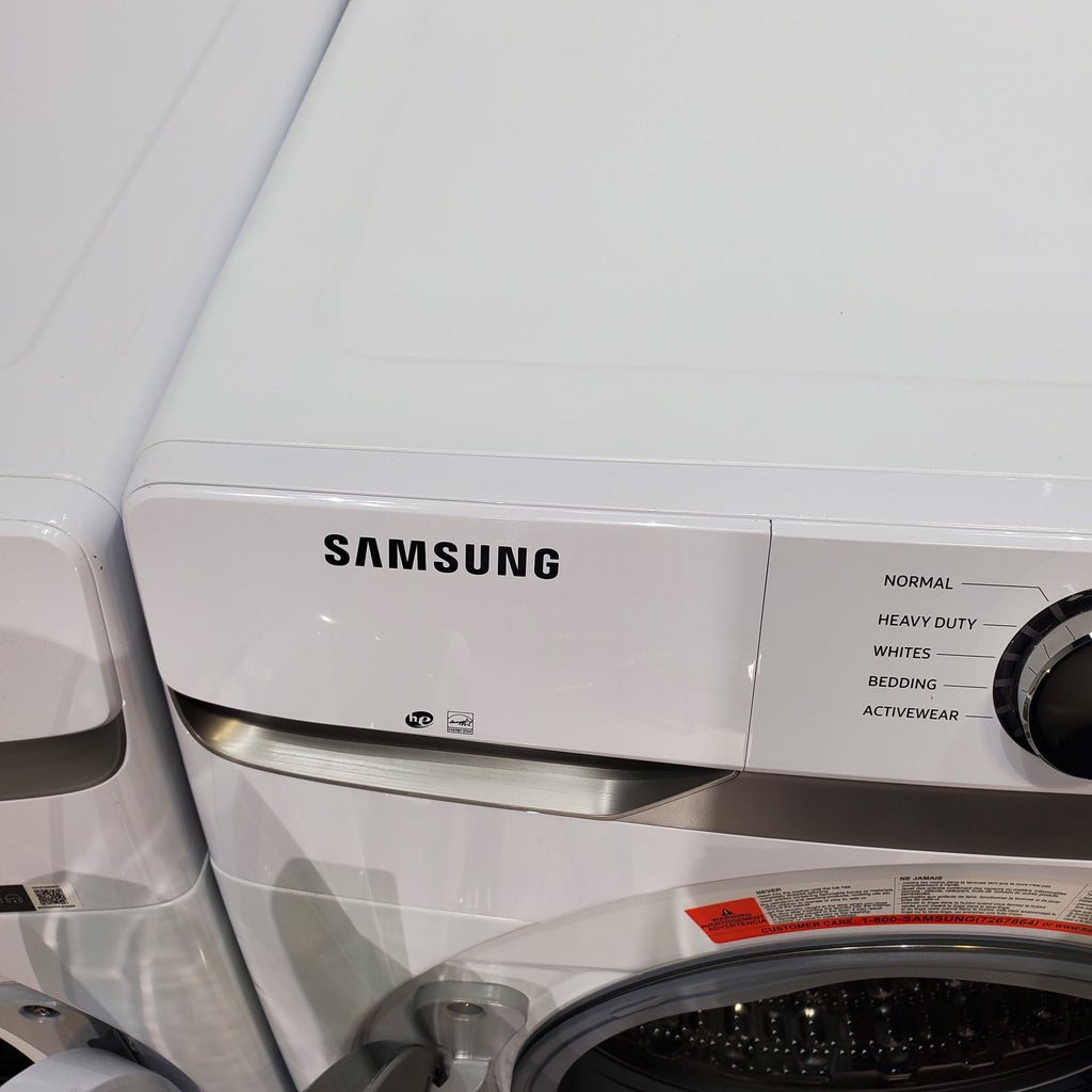 Pictures of ENERGY STAR Samsung 4.5 cu. ft. Front Load Washer with Vibration Reduction and Samsung 7.5 cu. ft. Front Load Electric Dryer with Sensor Dry and Interior Drum Light- Scratch & Dent - Minor - Neu Appliance Outlet - Discount Appliance Outlet in Austin, Tx